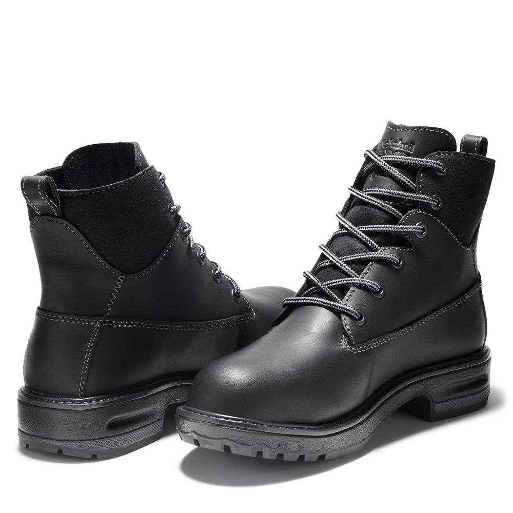 Timberland Womens Work Boots PRO® Hightower 6” Alloy Toe - Black - India OY8751320